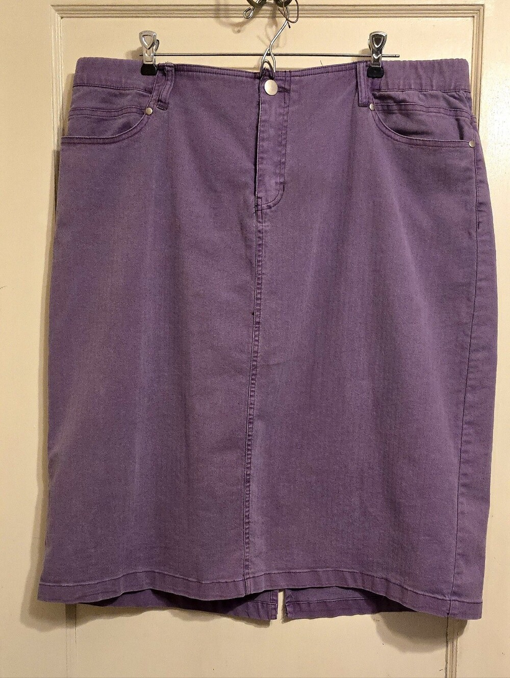 BOGO Plus Size 20 Baccini Lavender Purple Denim Midi Skirt